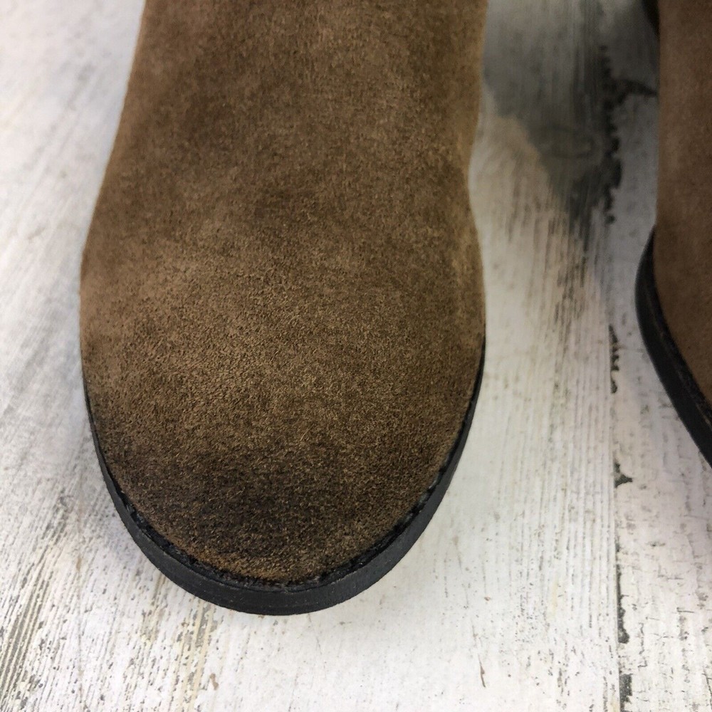 Minnetonka Bandera Brown Suede Ankle Boots Studded Fringe Zip 83013 Women’s Sz 8 - Picture 4 of 10